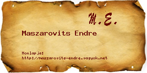 Maszarovits Endre névjegykártya